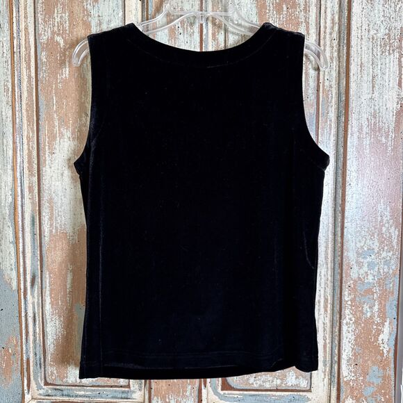 Allison Daley Black Velour/Velvet Tank Top 12 Sleeveless - Picture 5 of 7